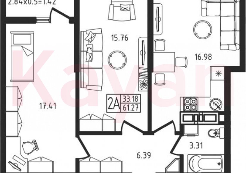 Продажа 3-комн. квартиры, 59.85 кв.м фото 0