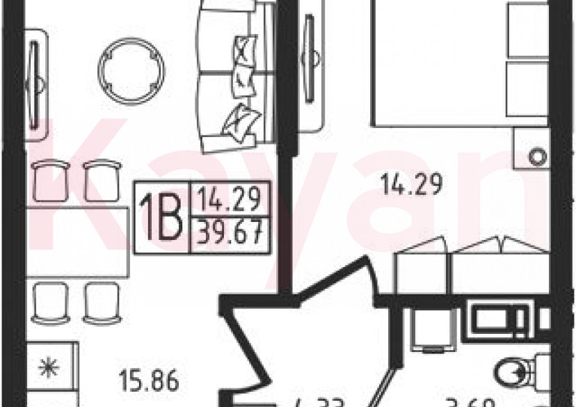 Продажа 2-комн. квартиры, 38.17 кв.м фото 0