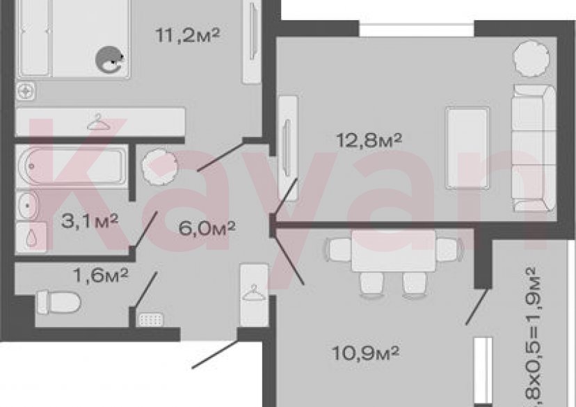 Продажа 2-комн. квартиры, 45.6 кв.м фото 0