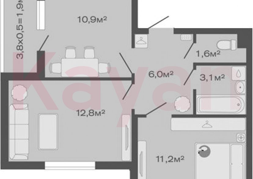 Продажа 2-комн. квартиры, 45.6 кв.м фото 0