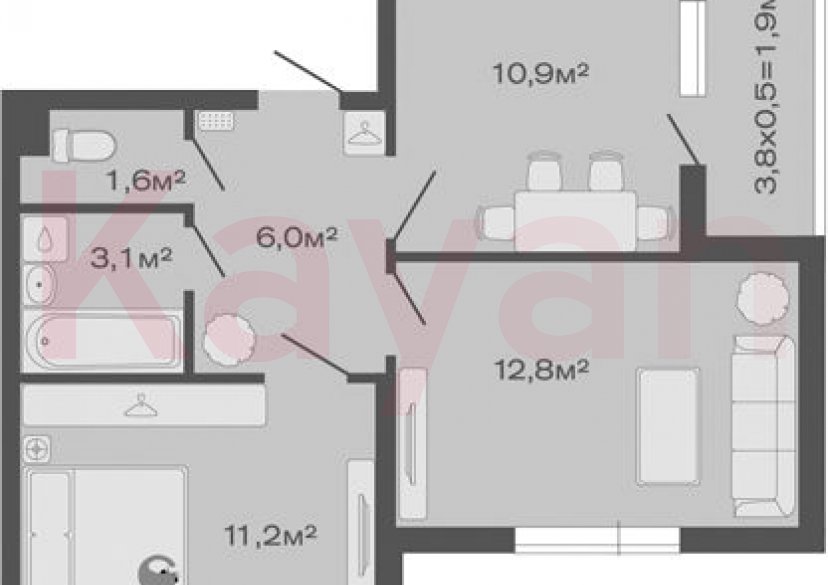 Продажа 2-комн. квартиры, 45.6 кв.м фото 0