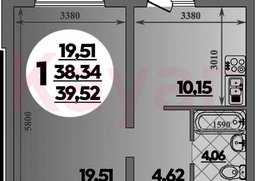 Продажа 1-комн. квартиры, 38.34 кв.м фото 0