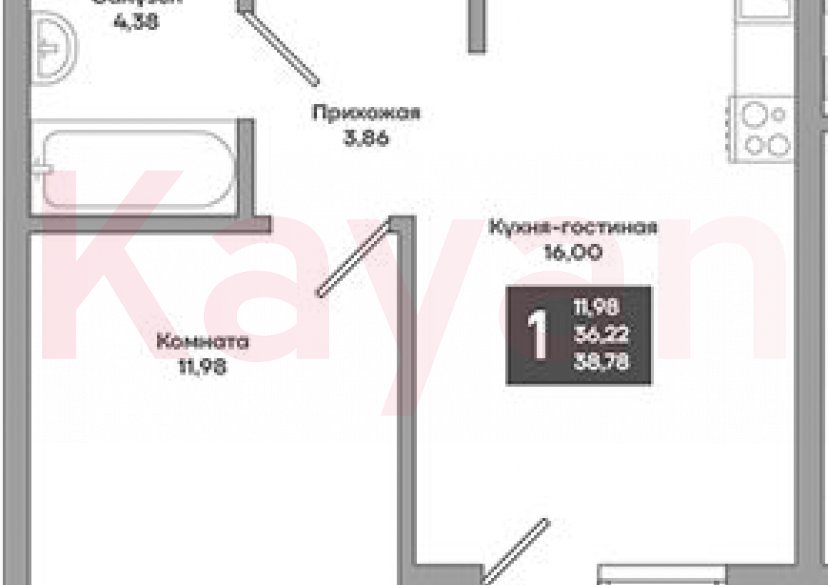 Продажа 1-комн. квартиры, 36.22 кв.м фото 0