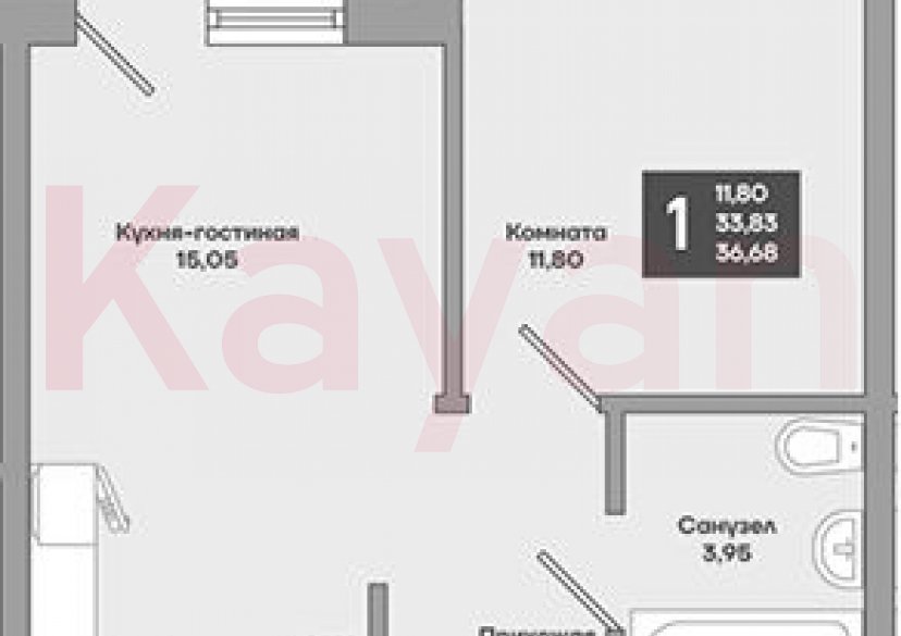 Продажа 1-комн. квартиры, 33.83 кв.м фото 0