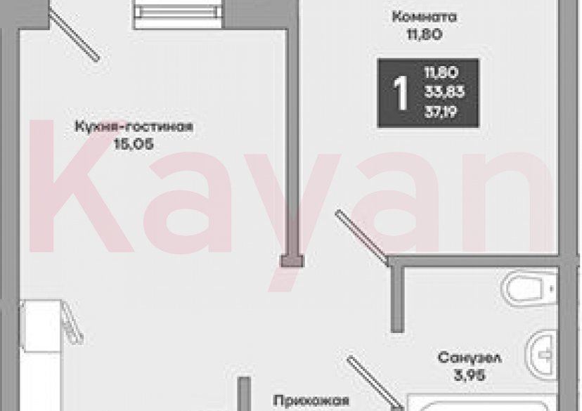 Продажа 1-комн. квартиры, 33.83 кв.м фото 0