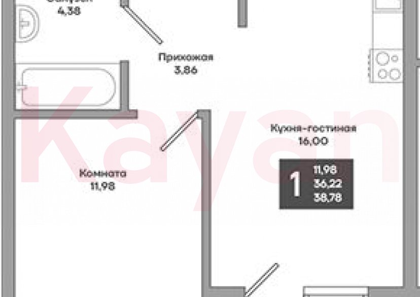 Продажа 1-комн. квартиры, 36.22 кв.м фото 0