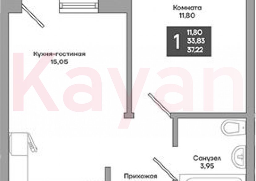 Продажа 1-комн. квартиры, 33.83 кв.м фото 0