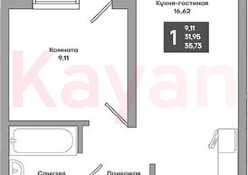 Продажа 1-комн. квартиры, 31.95 кв.м фото 0