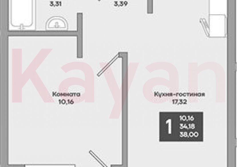 Продажа 1-комн. квартиры, 34.18 кв.м фото 0