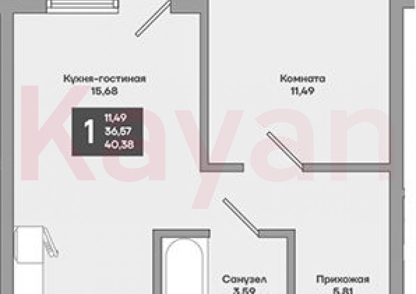 Продажа 1-комн. квартиры, 36.57 кв.м фото 0