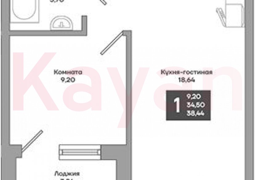 Продажа 1-комн. квартиры, 34.5 кв.м фото 0