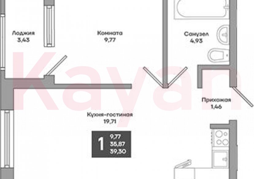 Продажа 1-комн. квартиры, 35.87 кв.м фото 0