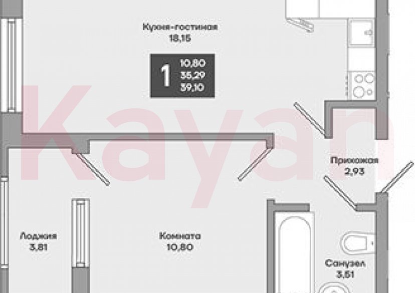 Продажа 1-комн. квартиры, 35.29 кв.м фото 0