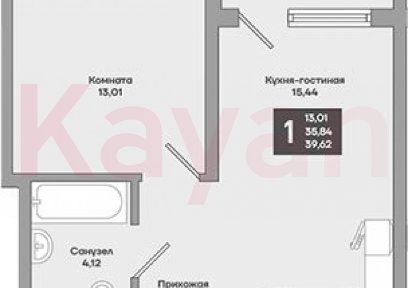 Продажа 1-комн. квартиры, 35.84 кв.м фото 0