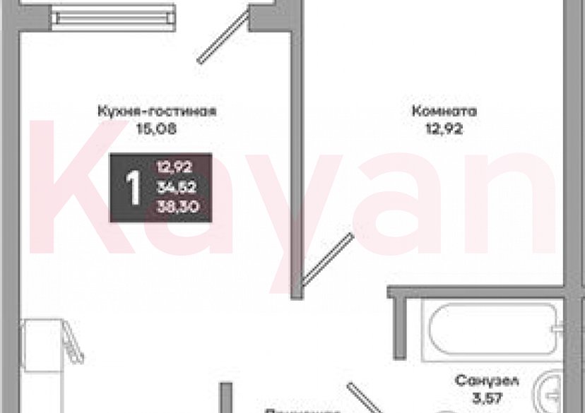 Продажа 1-комн. квартиры, 34.52 кв.м фото 0