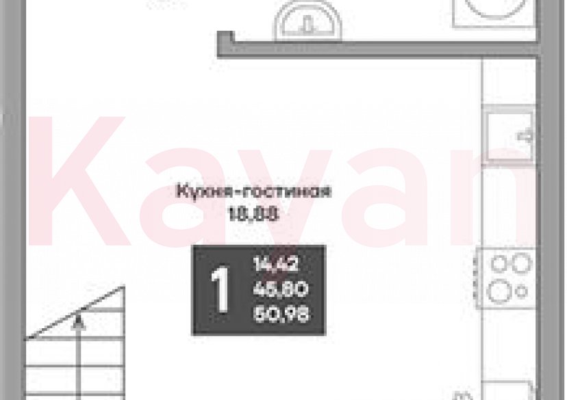 Продажа 1-комн. квартиры, 45.8 кв.м фото 0