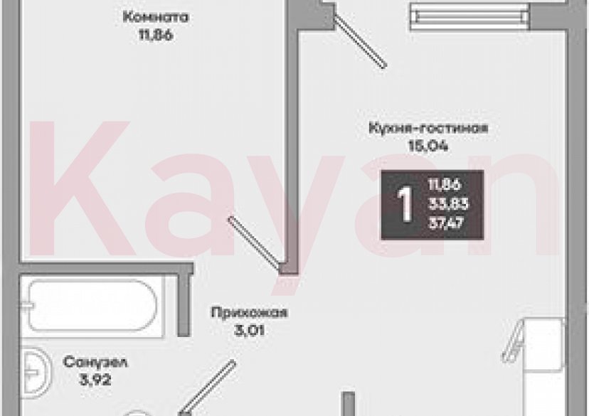 Продажа 1-комн. квартиры, 33.83 кв.м фото 0