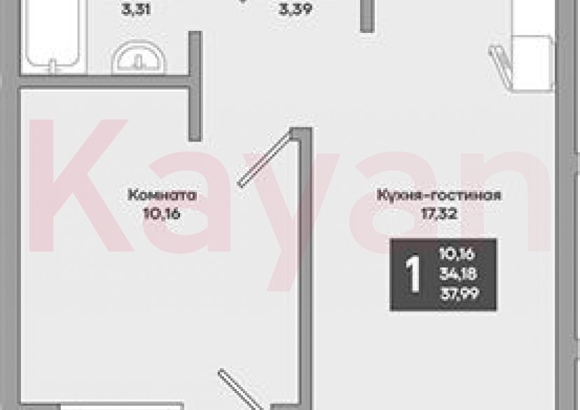 Продажа 1-комн. квартиры, 34.18 кв.м фото 0