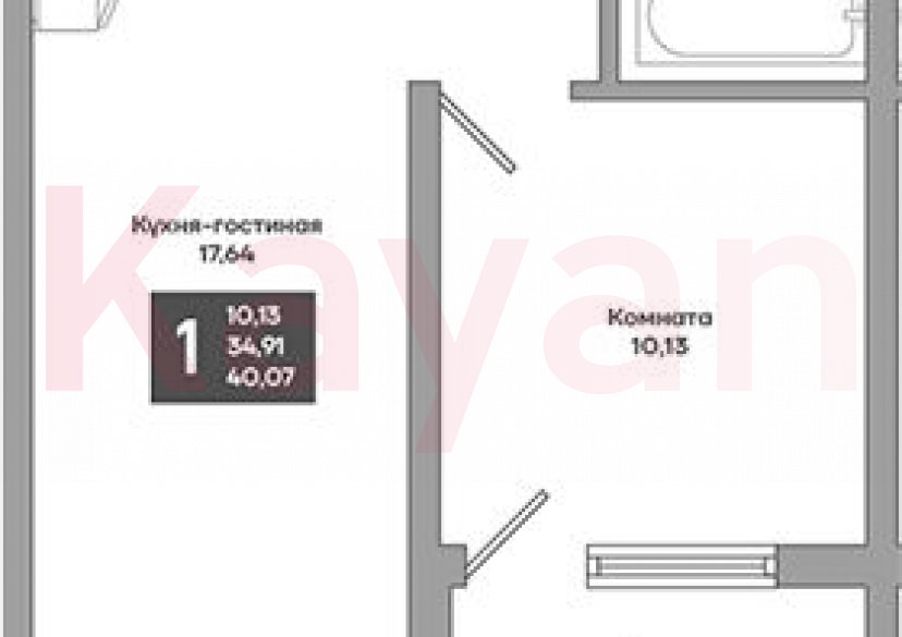 Продажа 1-комн. квартиры, 34.91 кв.м фото 0