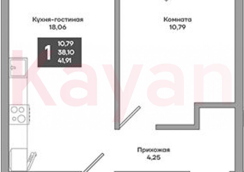 Продажа 1-комн. квартиры, 38.1 кв.м фото 0