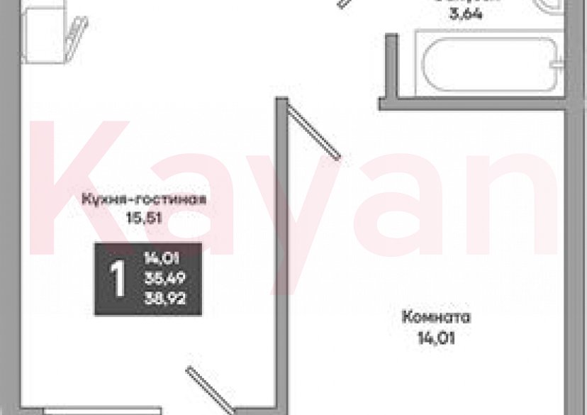 Продажа 1-комн. квартиры, 35.49 кв.м фото 0