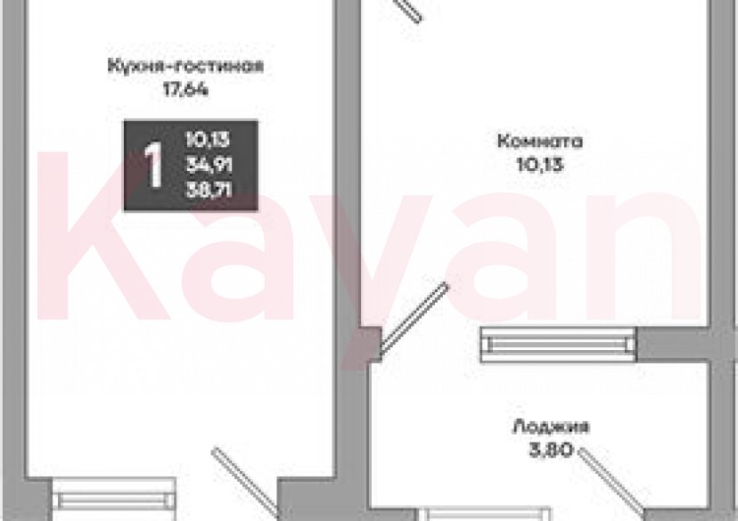 Продажа 1-комн. квартиры, 34.91 кв.м фото 0