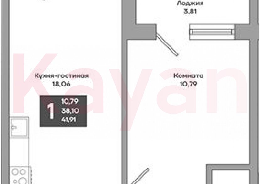 Продажа 1-комн. квартиры, 38.1 кв.м фото 0