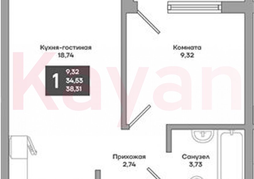 Продажа 1-комн. квартиры, 34.53 кв.м фото 0