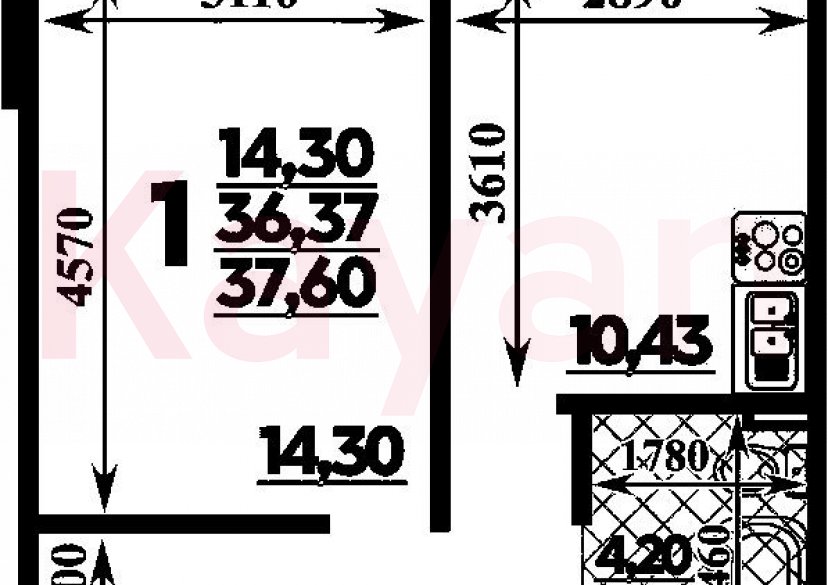 Продажа 1-комн. квартиры, 36.37 кв.м фото 0