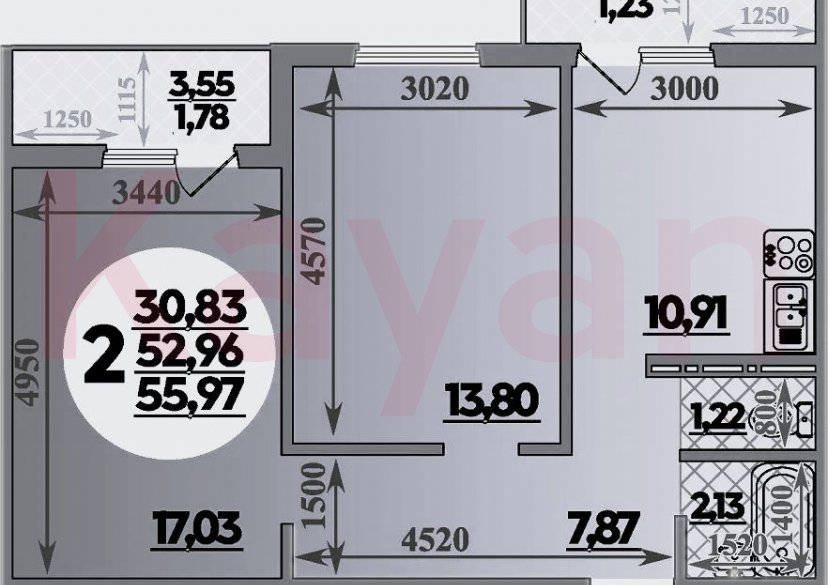 Продажа 2-комн. квартиры, 52.96 кв.м фото 0