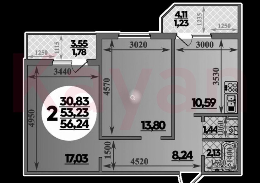 Продажа 2-комн. квартиры, 53.23 кв.м фото 0