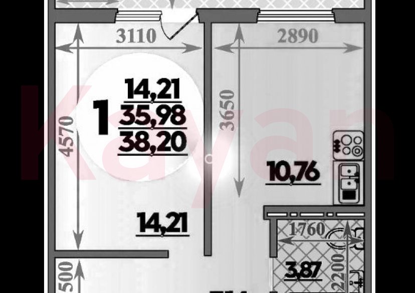 Продажа 1-комн. квартиры, 35.98 кв.м фото 0