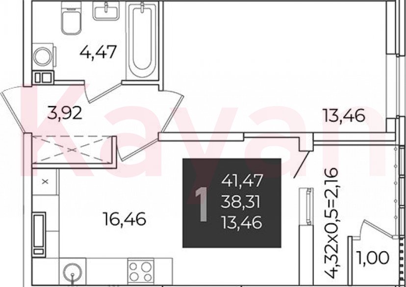 Продажа 1-комн. квартиры, 38.31 кв.м фото 0