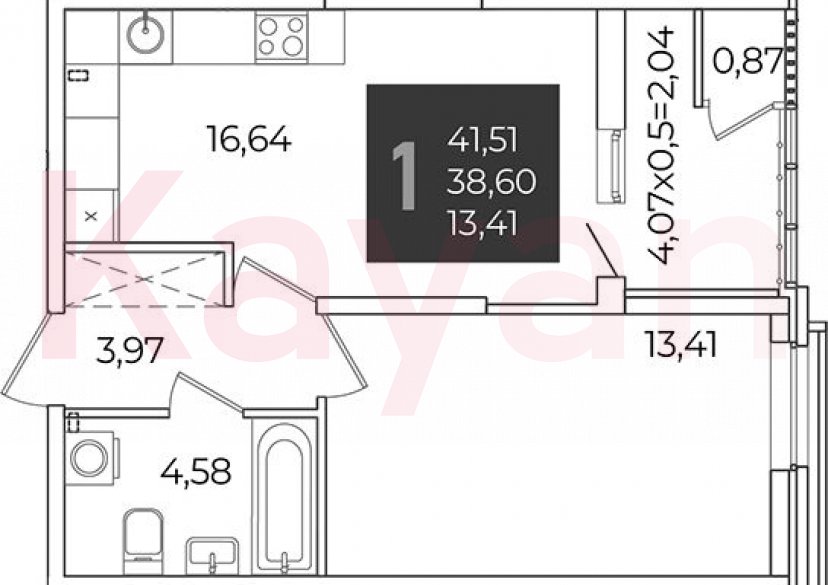 Продажа 1-комн. квартиры, 38.6 кв.м фото 0