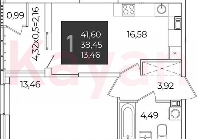 Продажа 1-комн. квартиры, 38.45 кв.м фото 0