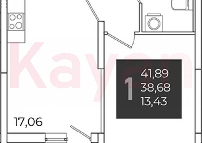 Продажа 1-комн. квартиры, 38.68 кв.м фото 0