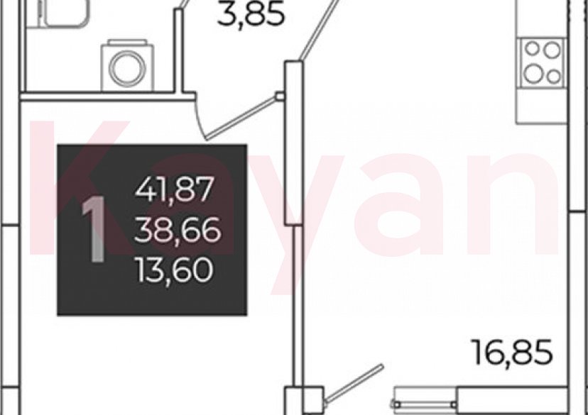 Продажа 1-комн. квартиры, 38.66 кв.м фото 0