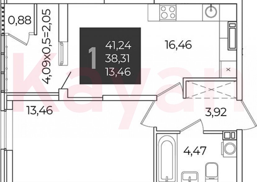 Продажа 1-комн. квартиры, 38.31 кв.м фото 0