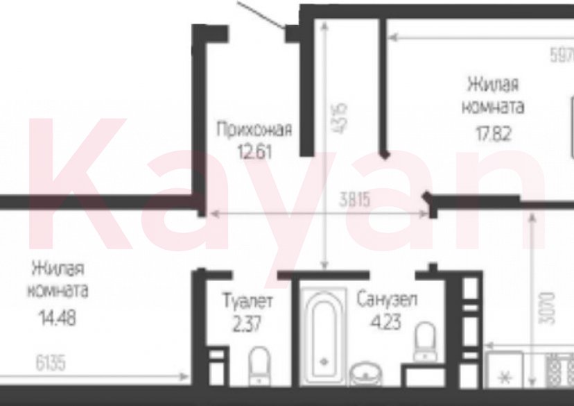 Продажа 2-комн. квартиры, 61.58 кв.м фото 0