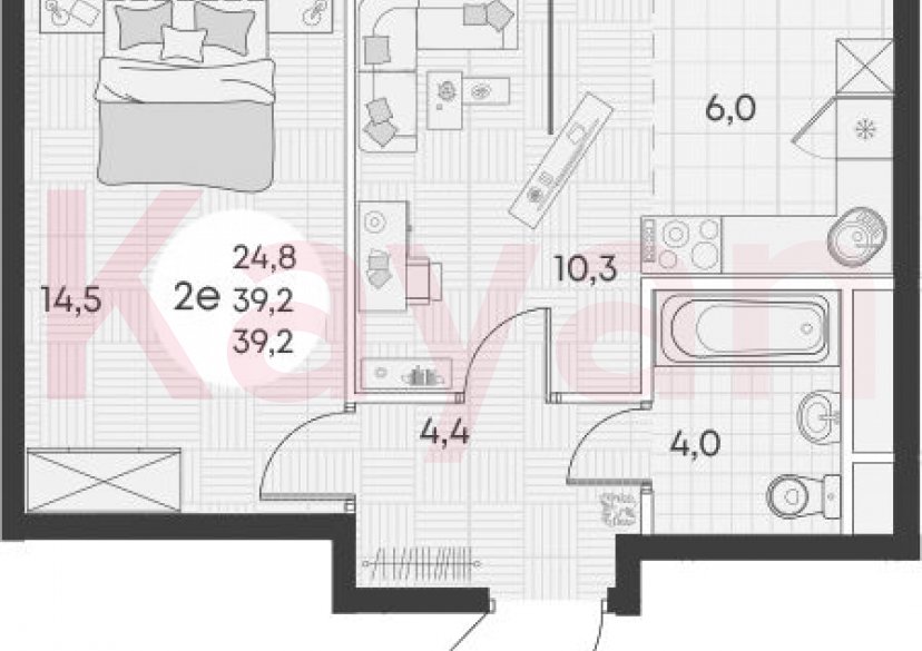 Продажа 2-комн. квартиры, 39.2 кв.м фото 0