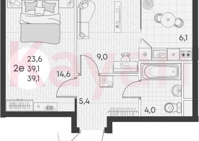 Продажа 2-комн. квартиры, 39.1 кв.м фото 0