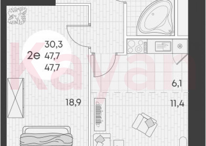 Продажа 2-комн. квартиры, 47.7 кв.м фото 0