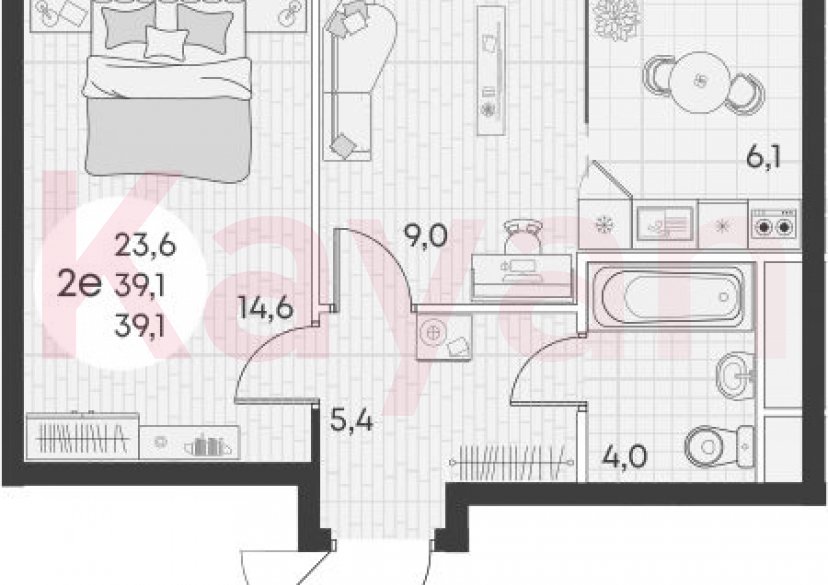 Продажа 2-комн. квартиры, 39.1 кв.м фото 0