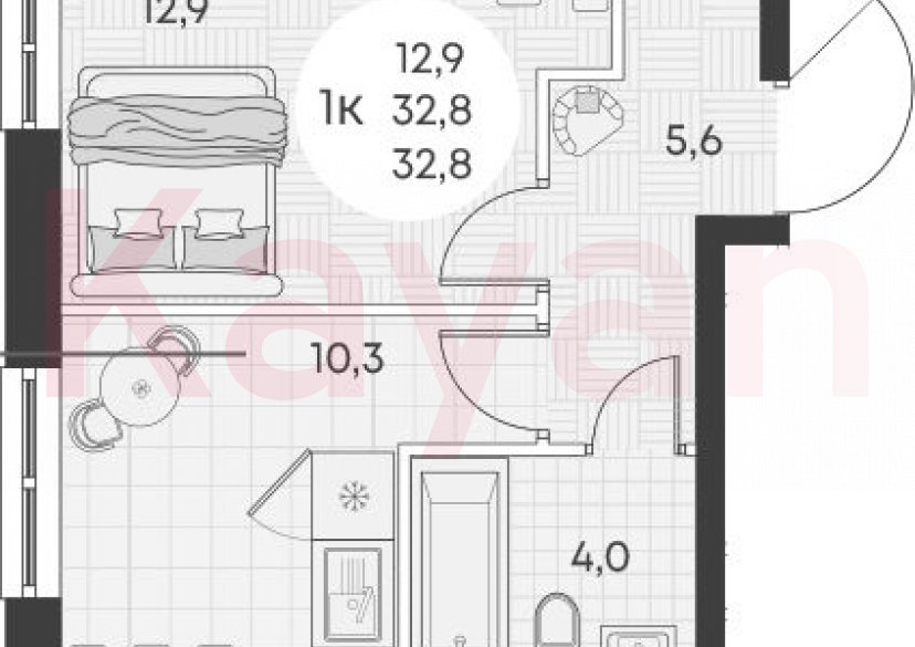 Продажа 1-комн. квартиры, 32.8 кв.м фото 0