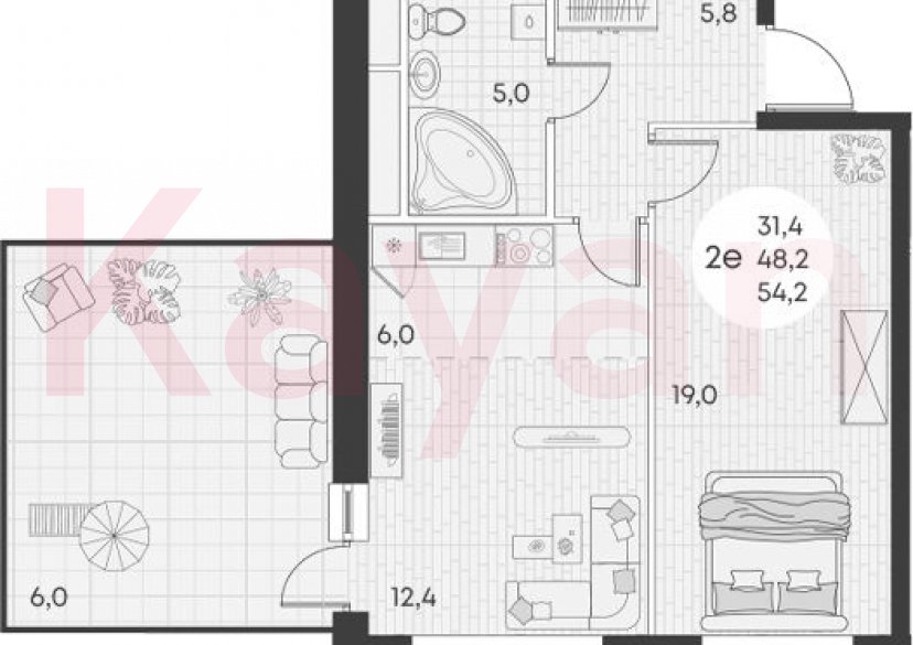 Продажа 2-комн. квартиры, 48.2 кв.м фото 0