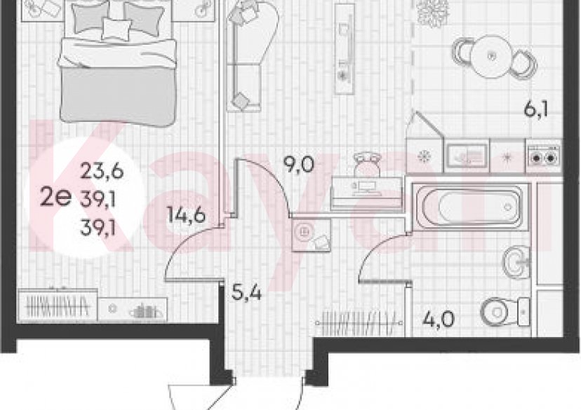 Продажа 2-комн. квартиры, 39.1 кв.м фото 0