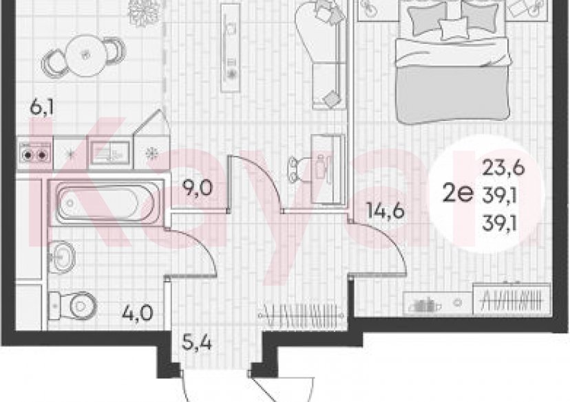 Продажа 2-комн. квартиры, 39.1 кв.м фото 0