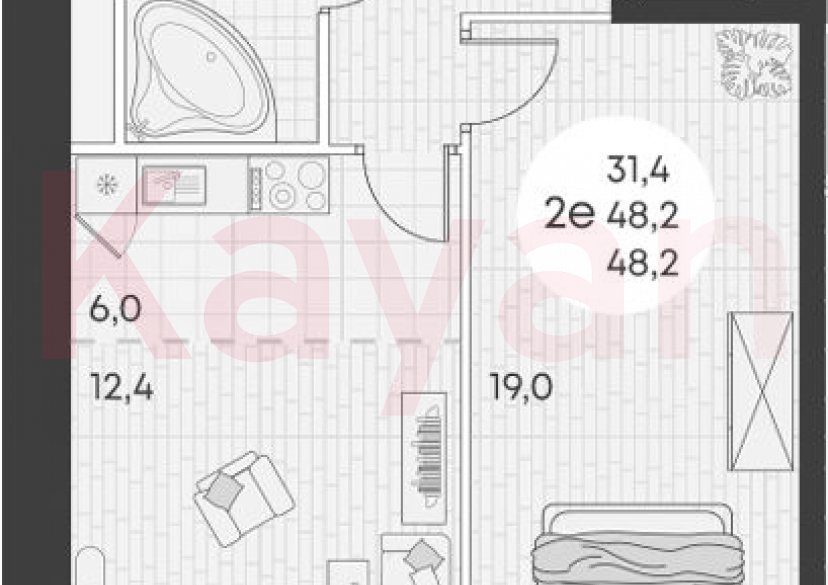 Продажа 2-комн. квартиры, 48.2 кв.м фото 0