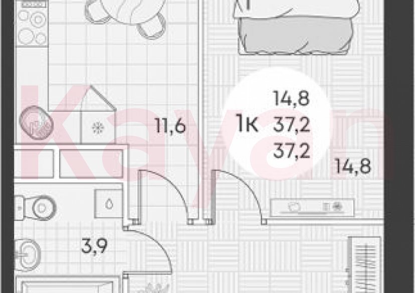 Продажа 1-комн. квартиры, 37.2 кв.м фото 0