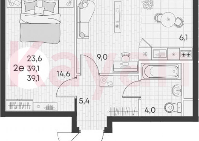 Продажа 2-комн. квартиры, 39.1 кв.м фото 0